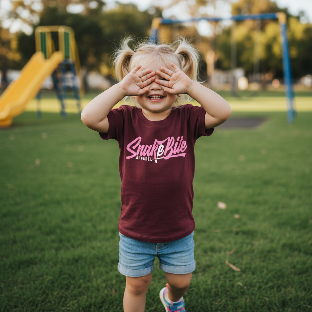Pink Everyday Burgandy Youth Tee