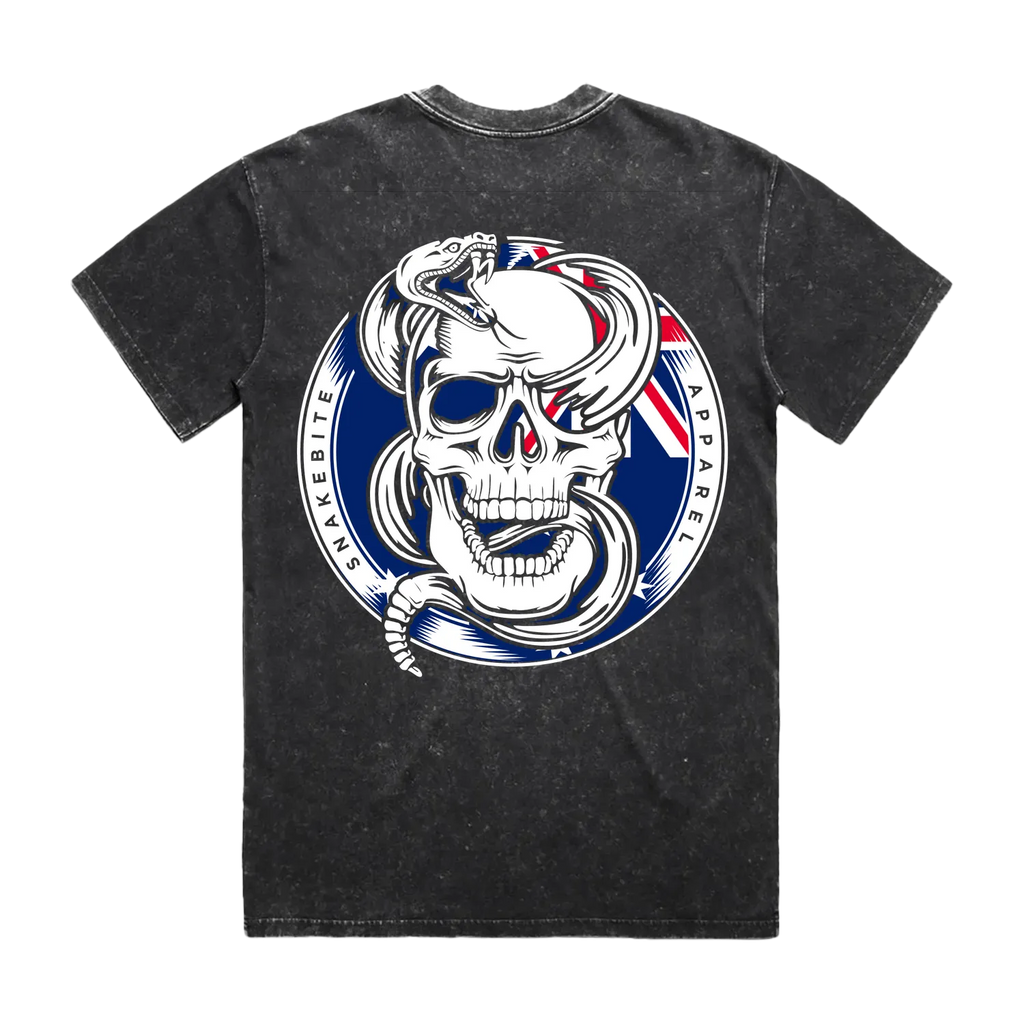 Reversed True Blue Venom Heavy Oversized Stone Wash Tee