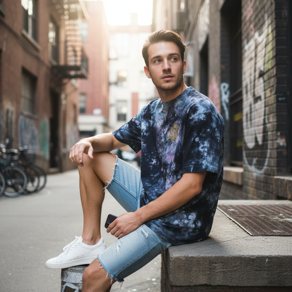 Premium Gold Oversized Milky Way Tie Die